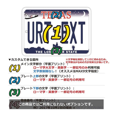 【ミラータグ】テキサス/オリジナルアメリカナンバープレート型エアフレッシュナー