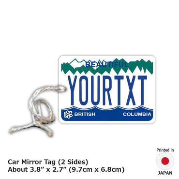 [Mirror Tag] British Columbia Personalized / Original American License Plate Type Air Freshener