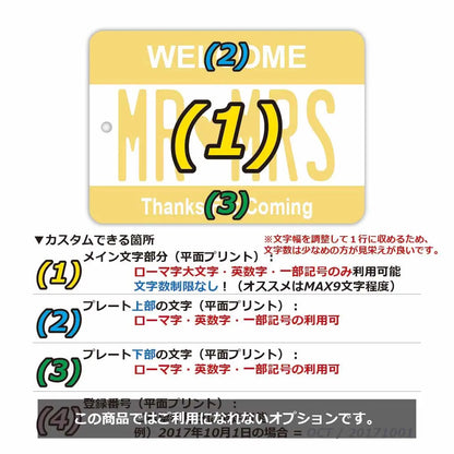 【ミラータグ】カラー・イエロー/オリジナルアメリカナンバープレート型エアフレッシュナー PL8HERO