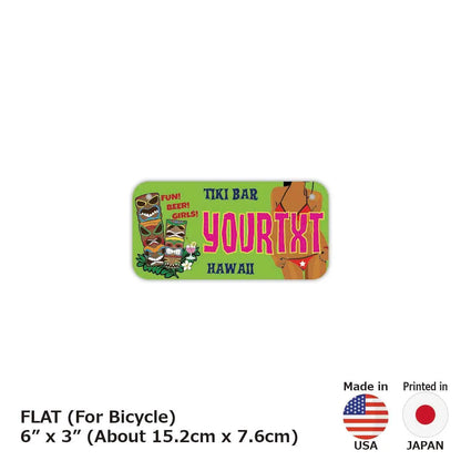 【小・自転車用】ハワイ・ティキバー/オリジナルアメリカナンバープレート PL8HERO