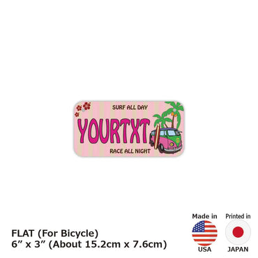 [Small / Bicycle] Wagen Bus Pink / Original American License Plate