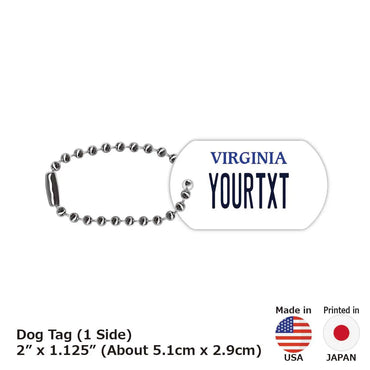 [Dog Tag] Virginia / Original American License Plate Type Keychain