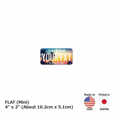 [Mini] Palm Tree / Sunset / Original American License Plate