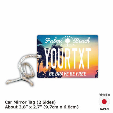 [Mirror Tag] Palm Tree / Sunset / Original American License Plate Type Air Freshener