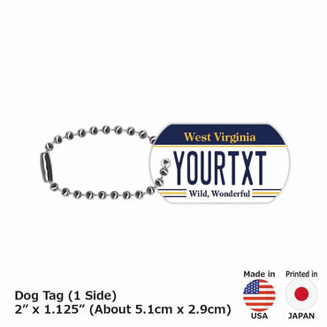 [Dog Tag] West Virginia / Original American License Plate Type Keychain