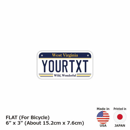 【小・自転車用】ウェストバージニア/オリジナルアメリカナンバープレート PL8HERO