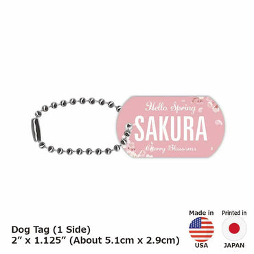 [Dog Tag] Sakura / Original American License Plate Type Keychain