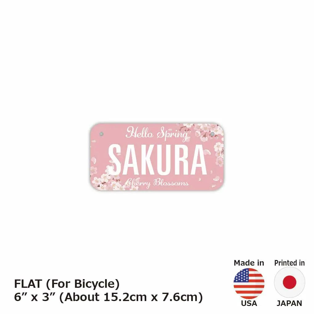 【小・自転車用】サクラ/オリジナルアメリカナンバープレート PL8HERO