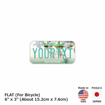 [Small / Bicycle] Palm Trees / Coral Beach / Original American License Plate