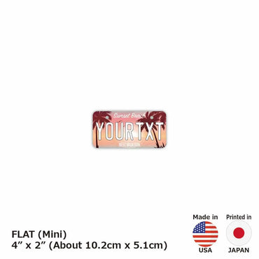 [Mini] Palm Tree / Ocean Sunset / Original American License Plate