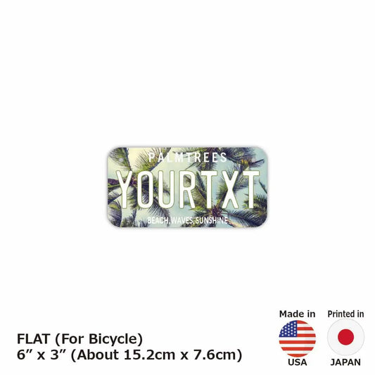 【小・自転車用】ヤシの木・スカイ/オリジナルアメリカナンバープレート PL8HERO