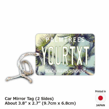 [Mirror Tag] Palm Tree / Sky / Original American License Plate Type Air Freshener