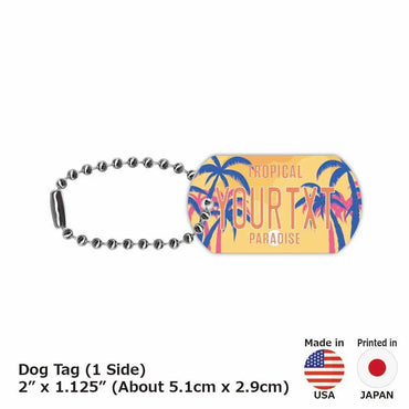 [Dog Tag] Palm Tree / Sunset Paradise / Original American License Plate Type Keychain