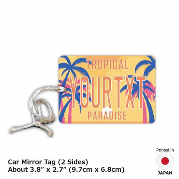 [Mirror Tag] Palm Tree / Sunset Paradise / Original American License Plate Type Air Freshener