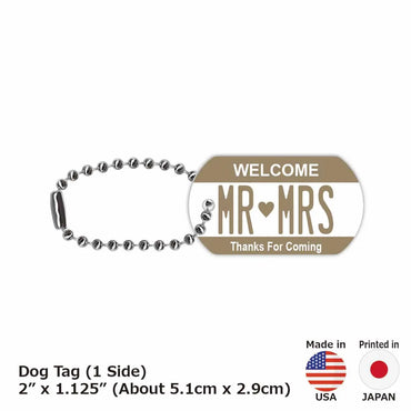 [Dog Tag] Color Beige / Original American License Plate Type Keychain