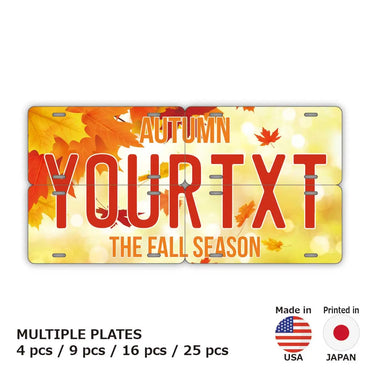 [Multi Plate] Autumn Leaves / Orange / Original American License Plate