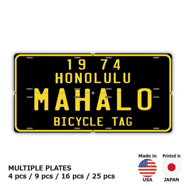 [Multi Plate] Hawaii Bicycle Tag Black / Original American License Plate