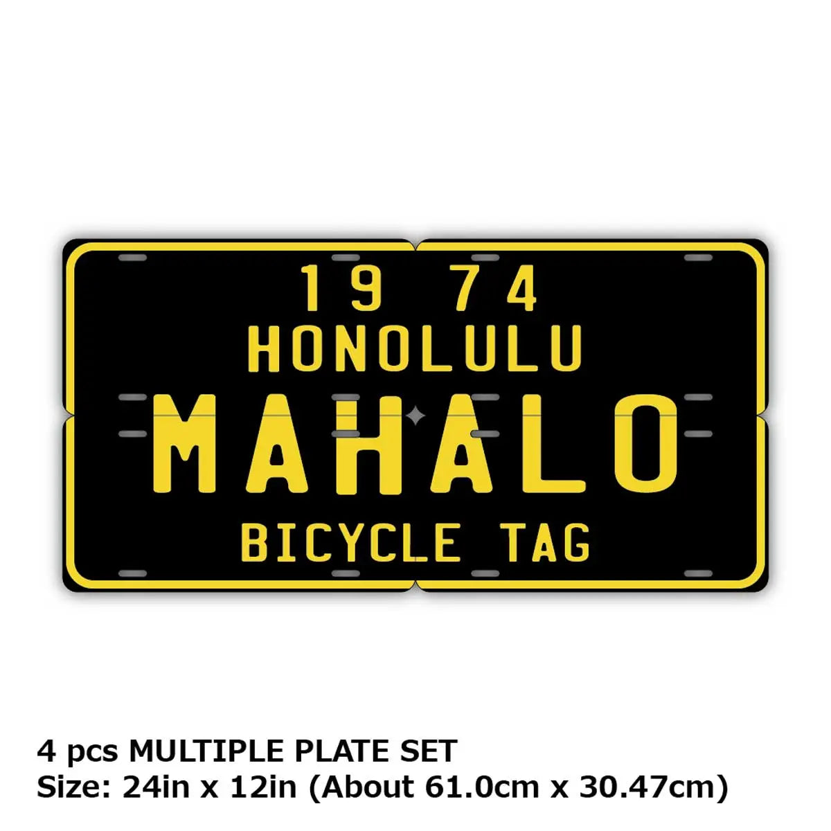 【マルチプレート】ハワイ自転車タグ・ブラック/オリジナルアメリカナンバープレート PL8HERO