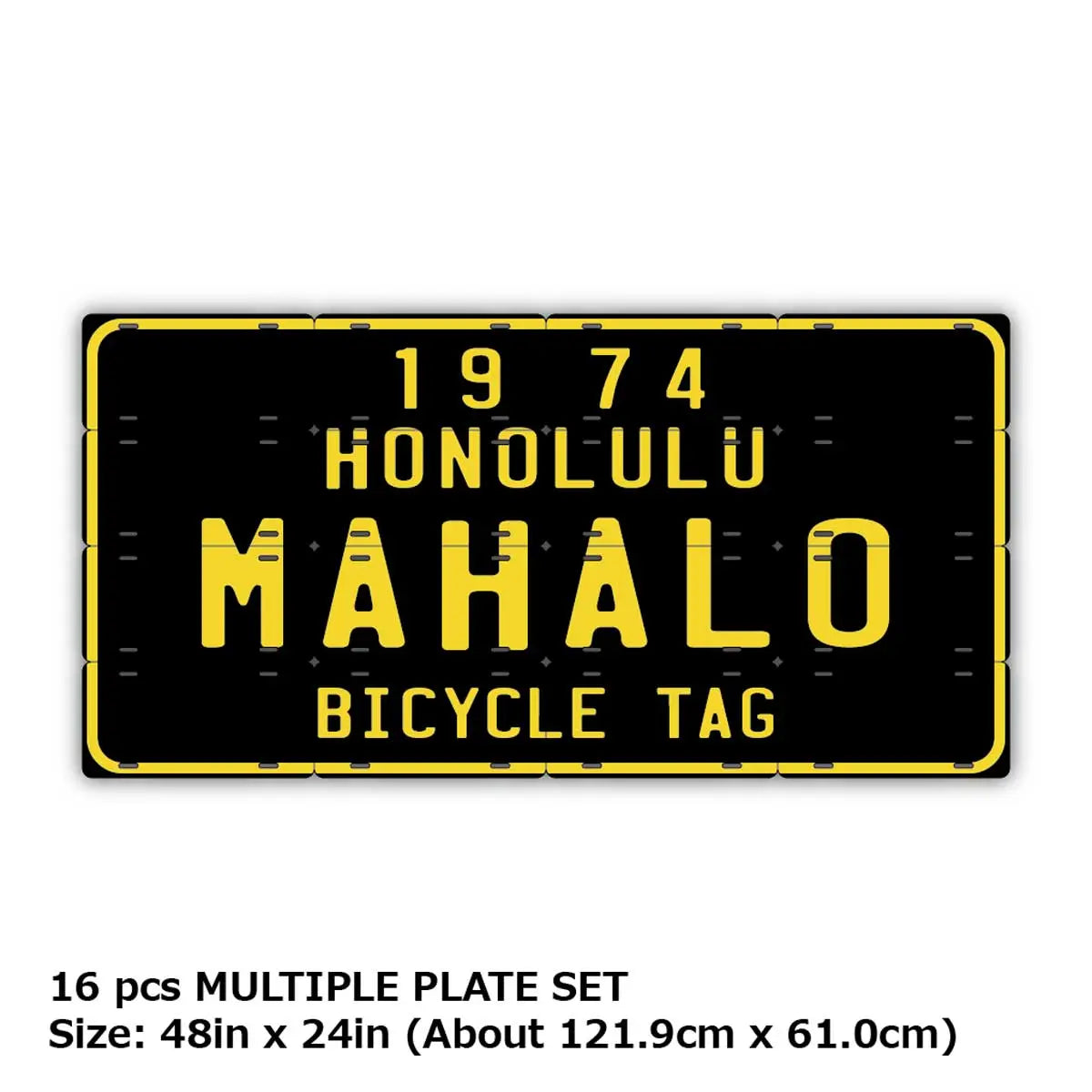【マルチプレート】ハワイ自転車タグ・ブラック/オリジナルアメリカナンバープレート PL8HERO