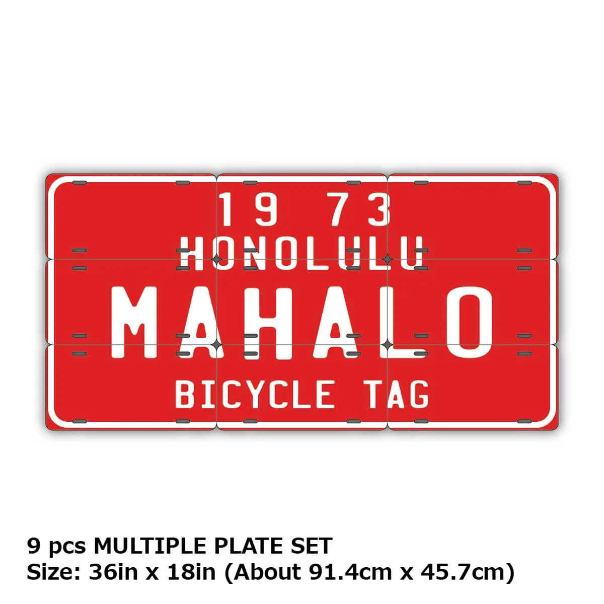 【マルチプレート】ハワイ自転車タグ・レッド/オリジナルアメリカナンバープレート PL8HERO