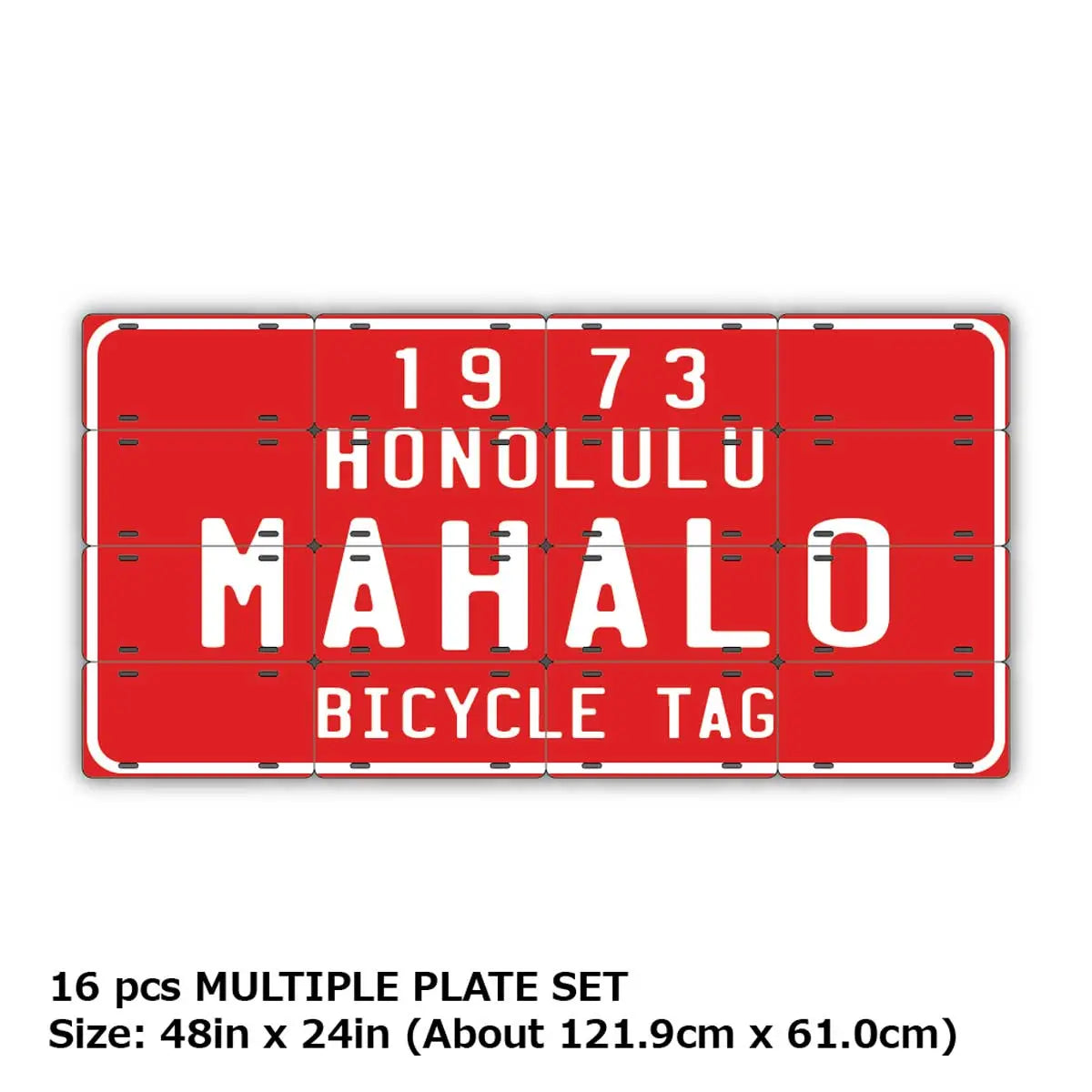【マルチプレート】ハワイ自転車タグ・レッド/オリジナルアメリカナンバープレート PL8HERO