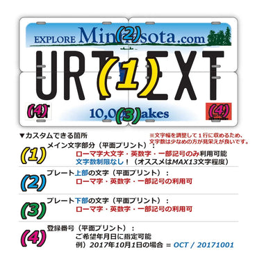 【マルチプレート】ミネソタ/オリジナルアメリカナンバープレート