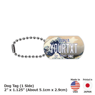 [Dog Tag] Katsushika Hokusai, Thirty-six Views of Tomitake, Kanagawa Okinami Ura, Onami / Original American License Plate Type Keychain