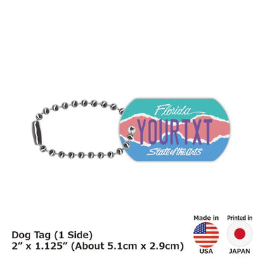 [Dog Tag] Florida Art / Original American License Plate Type Keychain