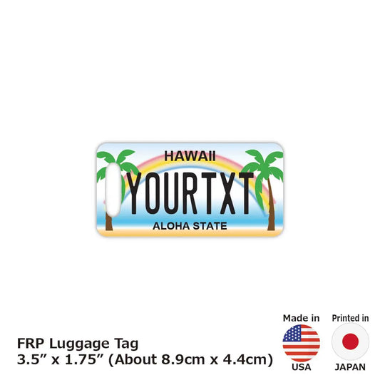 【ラゲッジタグ】ハワイ・ヤシの木/オリジナルアメリカナンバープレート型・おしゃれ ・紛失防止タグ PL8HERO
