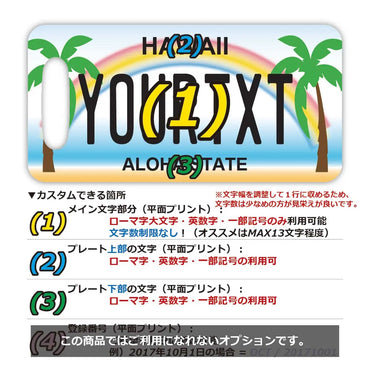 [Luggage tag] Hawaii / Palm tree / Original American license plate type / Fashionable / Loss prevention tag