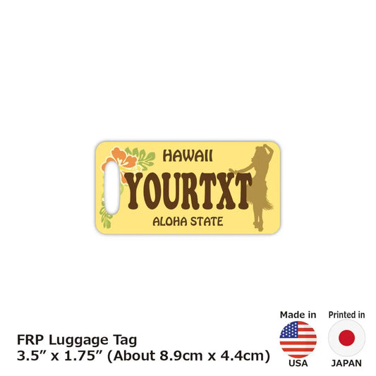 【ラゲッジタグ】ハワイ・フラガール/オリジナルアメリカナンバープレート型・おしゃれ ・紛失防止タグ PL8HERO
