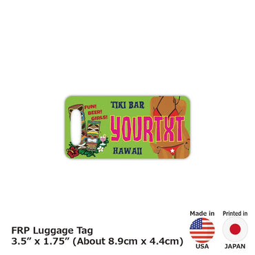 [Luggage tag] Hawaii Tiki bar / Original American license plate type / Fashionable / Loss prevention tag