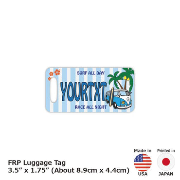 [Luggage tag] Surf bath blue / original American license plate type / fashionable / loss prevention tag