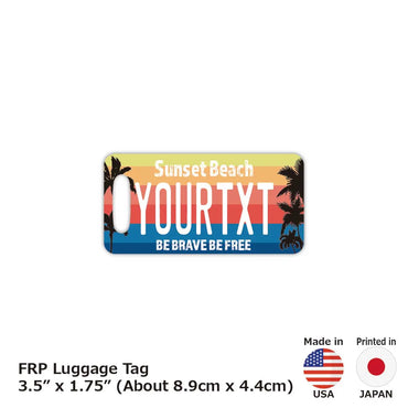 [Luggage tag] Palm tree ・ Gradation / Original American license plate type ・ Fashionable ・ Loss prevention tag