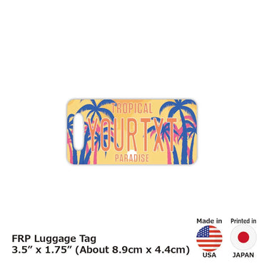 [Luggage tag] Palm tree / Sunset Paradise / Original American license plate type / Fashionable / Loss prevention tag