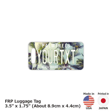 [Luggage tag] Palm tree / Sky / Original American license plate type / Fashionable / Loss prevention tag