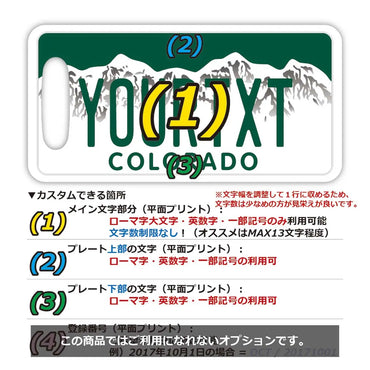 [Luggage tag] Colorado / Original American license plate type / fashionable / loss prevention tag