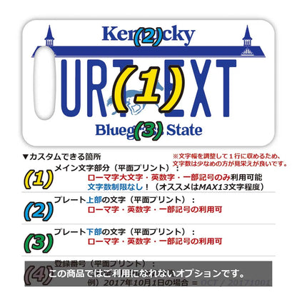 【ラゲッジタグ】ケンタッキー/オリジナルアメリカナンバープレート型・おしゃれ ・紛失防止タグ PL8HERO