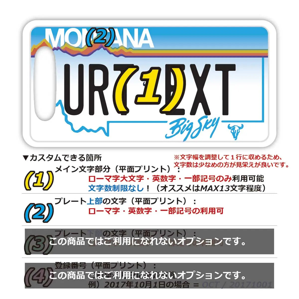 【ラゲッジタグ】モンタナ/オリジナルアメリカナンバープレート型・おしゃれ ・紛失防止タグ PL8HERO
