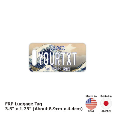 [Luggage tag] Katsushika Hokusai, Thirty-six Views of Tomitake, Kanagawa Okinami Ura, Onami / Original American license plate type, fashionable, loss prevention tag
