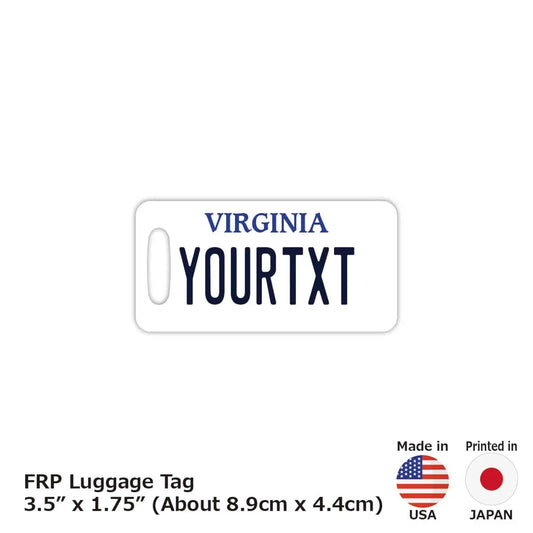 【ラゲッジタグ】バージニア/オリジナルアメリカナンバープレート型・おしゃれ ・紛失防止タグ PL8HERO