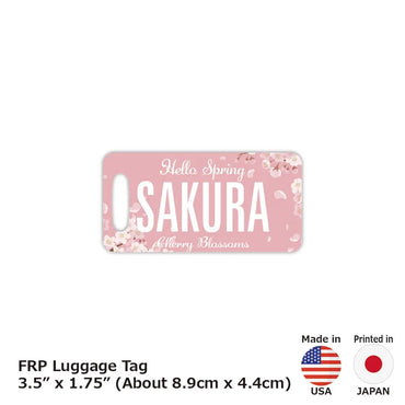 [Luggage tag] Sakura / Original American license plate type / Fashionable / Loss prevention tag