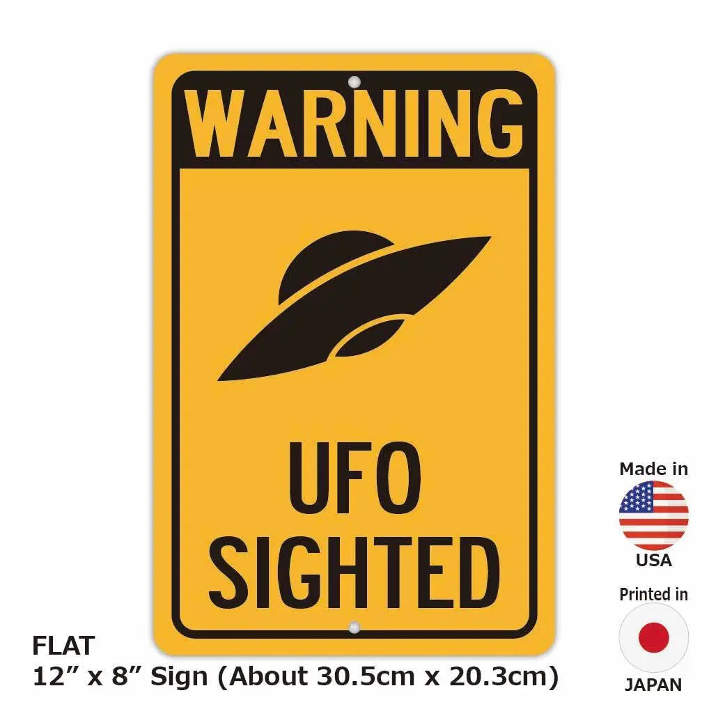 【長方形看板】警告！UFO出現/アメリカ製オリジナル看板(約20x30cm) PL8HERO
