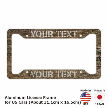 [Number frame for US cars] Wood brown