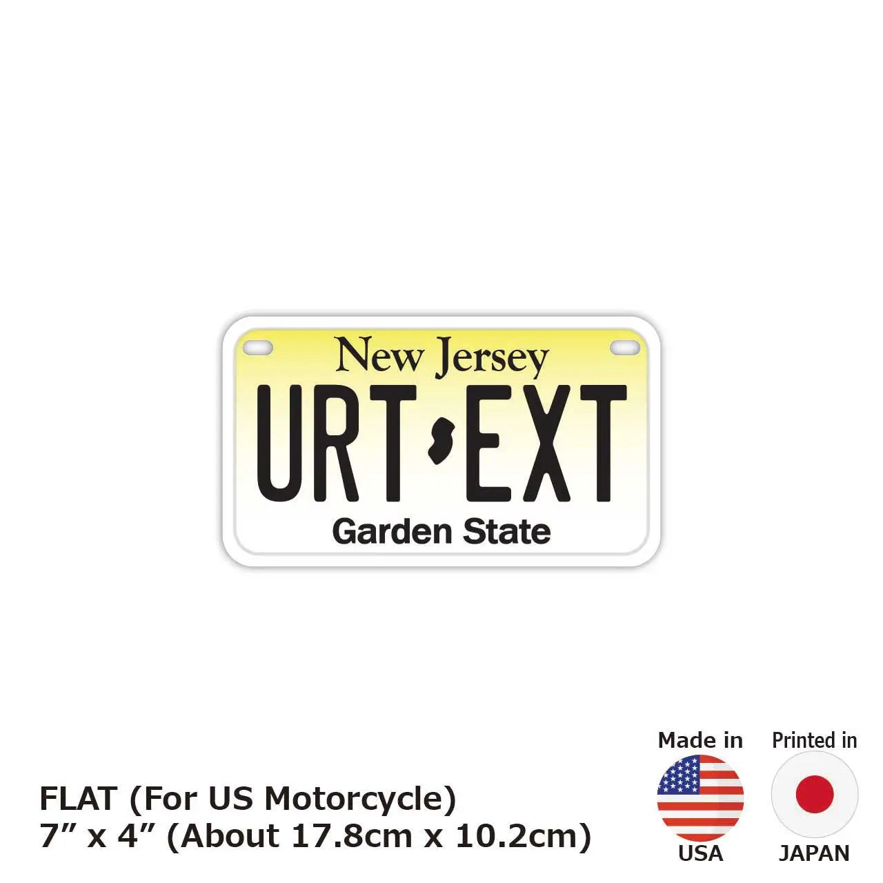 【中・USバイク用】ニュージャージー/オリジナルアメリカナンバープレート PL8HERO