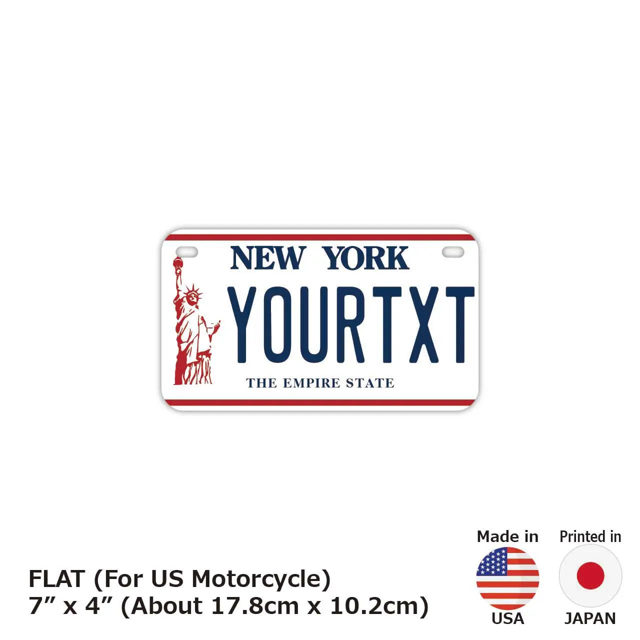 【中・USバイク用】ニューヨーク/オリジナルアメリカナンバープレート PL8HERO