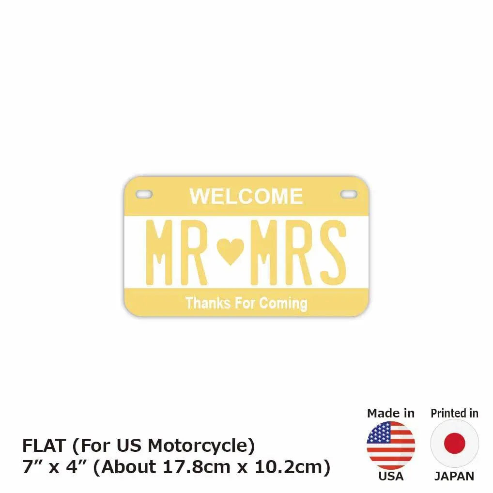 【中・USバイク用】カラー・イエロー/オリジナルアメリカナンバープレート PL8HERO
