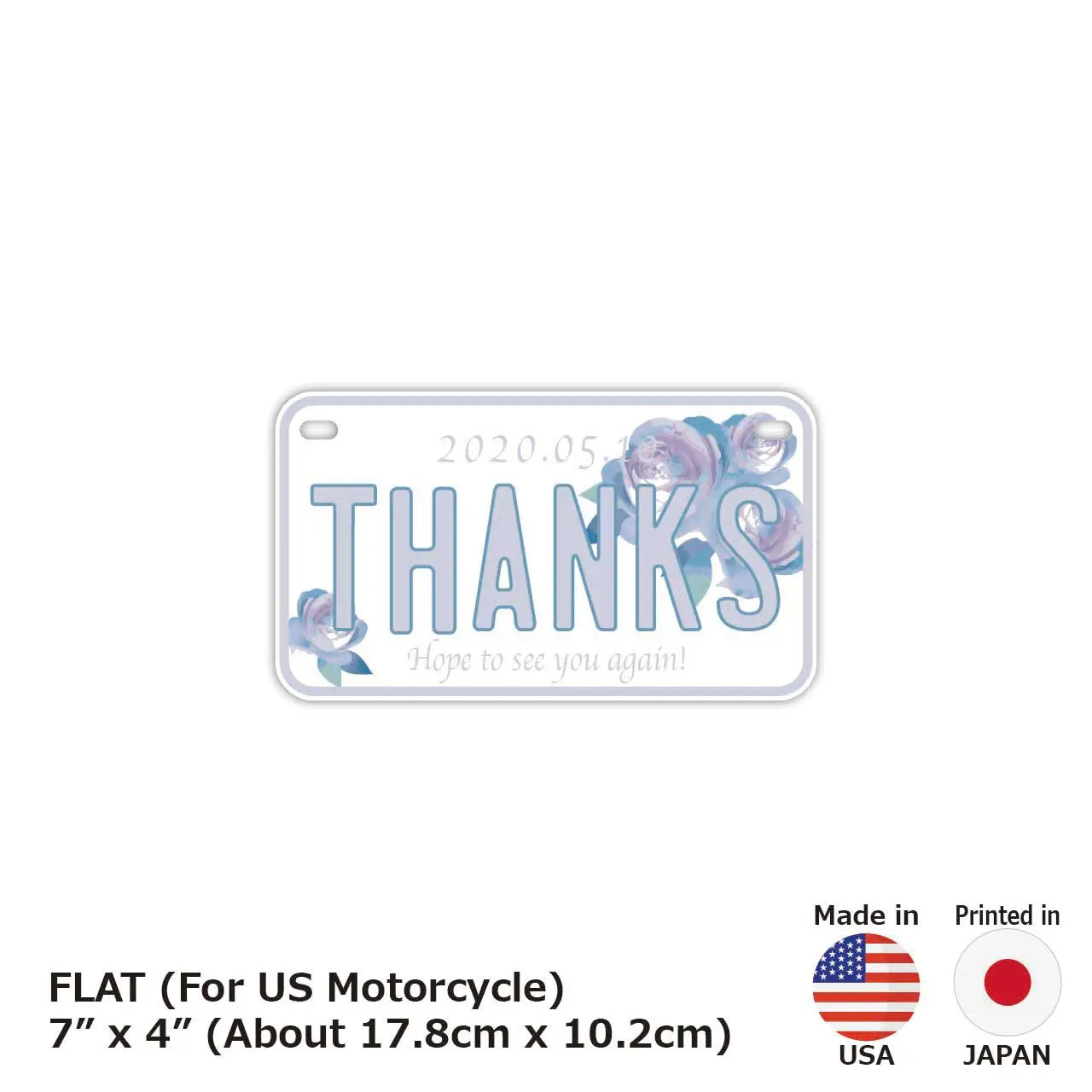 【中・USバイク用】母の日・ローズ/オリジナルアメリカナンバープレート PL8HERO