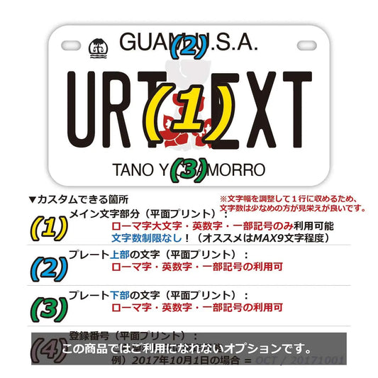 【中・USバイク用】グアム・ハイビスカス/オリジナルアメリカナンバープレート PL8HERO