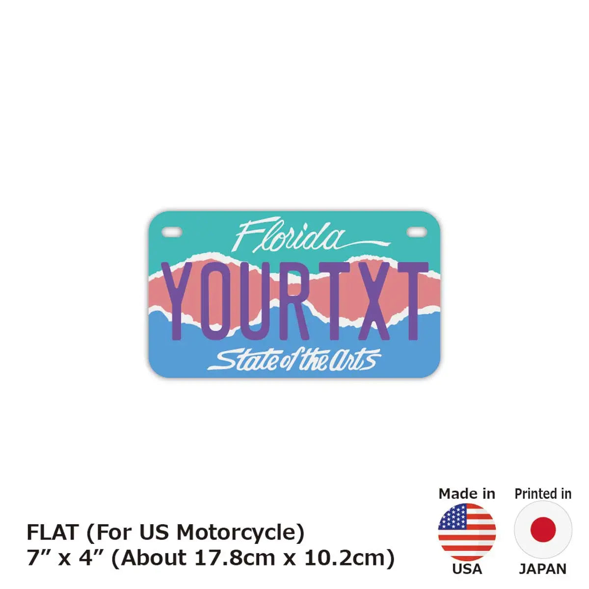 【中・USバイク用】フロリダ・アート/オリジナルアメリカナンバープレート PL8HERO